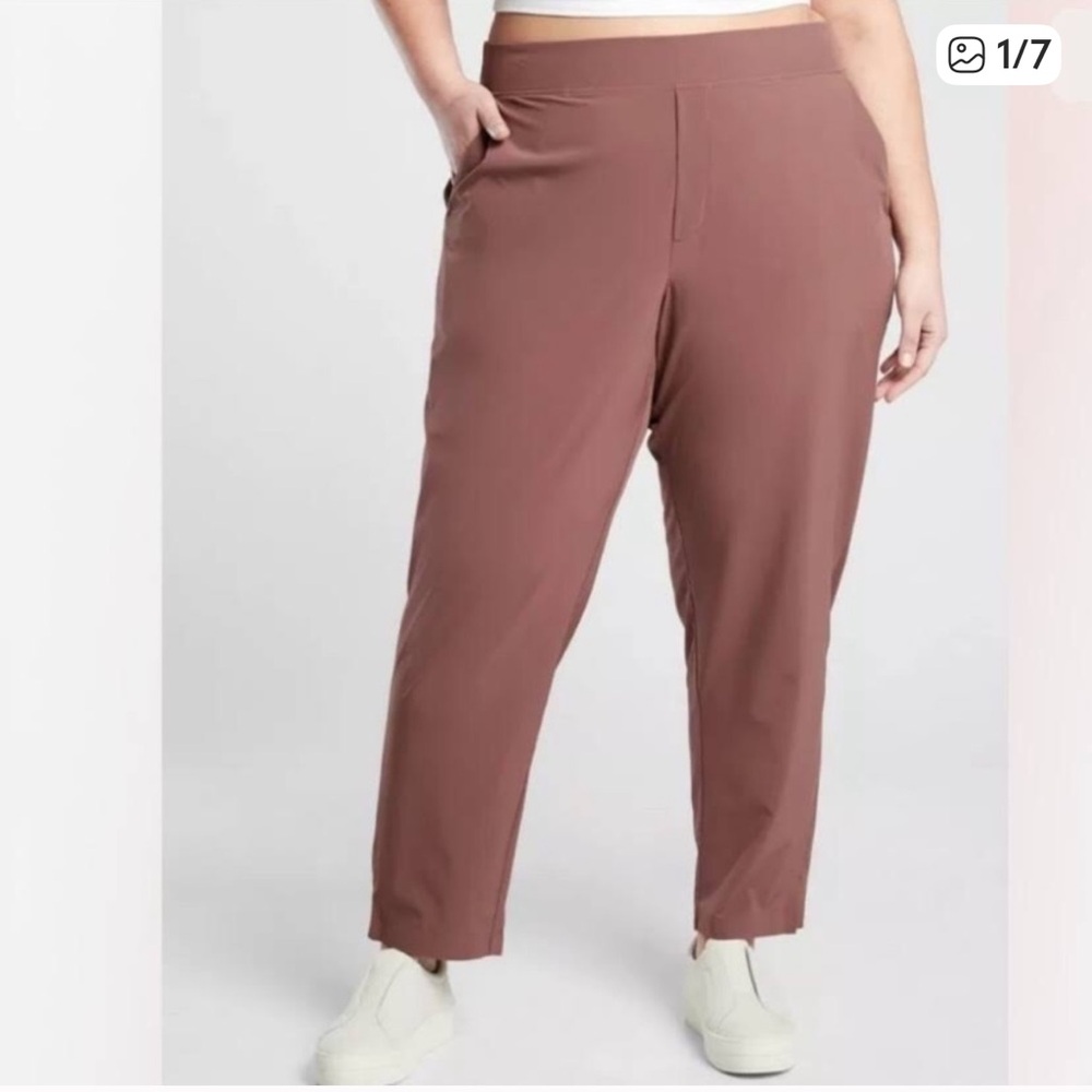 Athleta Plus Size Pull On Brooklyn Ankle Pant in Mineral Brown, Size 20